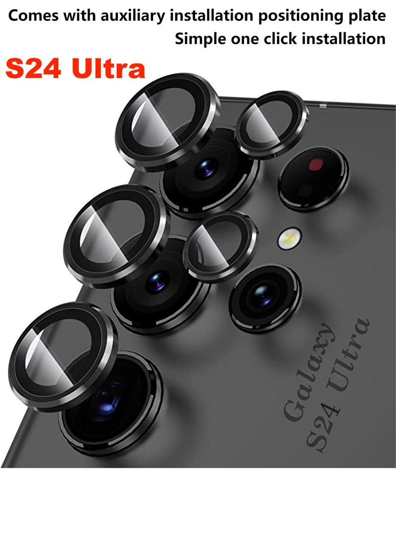 Avocase Camera Lens Glass Protector With Ring For Samsung Galaxy S24 Ultra - Titanium Black - Image 1