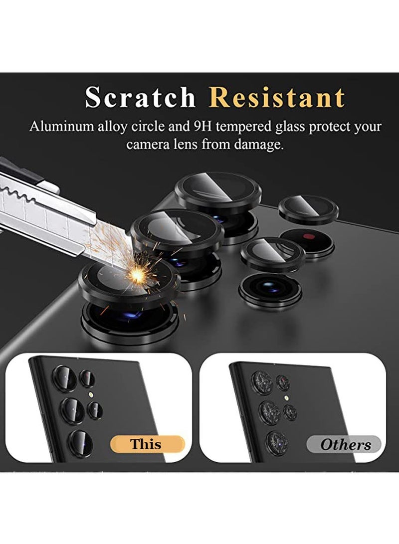 Avocase Camera Lens Glass Protector With Ring For Samsung Galaxy S24 Ultra - Titanium Black - Image 2