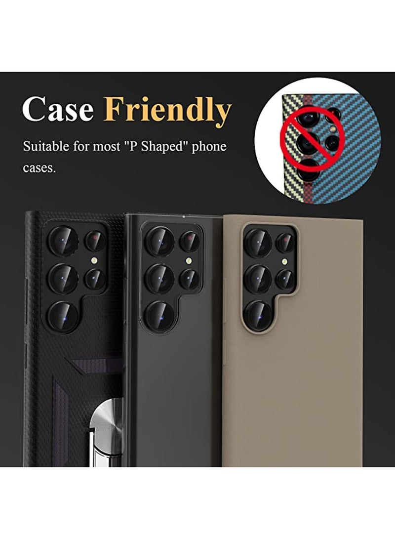 Avocase Camera Lens Glass Protector With Ring For Samsung Galaxy S24 Ultra - Titanium Black - Image 5