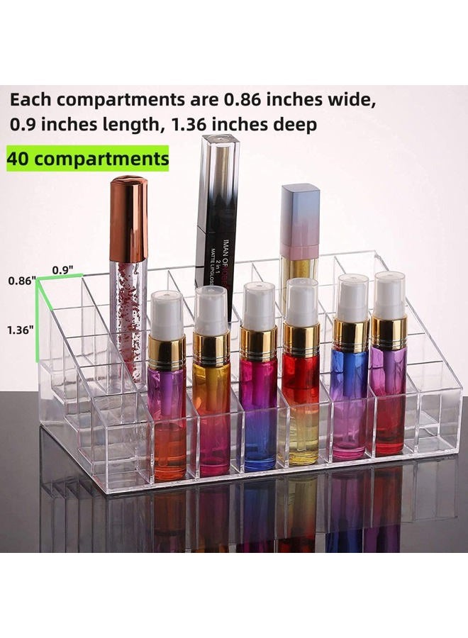 Tecbeauty 40 Grids Lipsticks Holder - Clear Acrylic Lipgloss Lipstick Organizer and Storage Display Case for Lip Gloss, Lipstick Tubes - Image 2