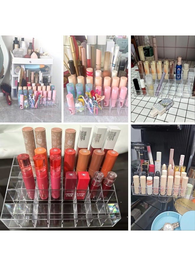 Tecbeauty 40 Grids Lipsticks Holder - Clear Acrylic Lipgloss Lipstick Organizer and Storage Display Case for Lip Gloss, Lipstick Tubes - Image 3