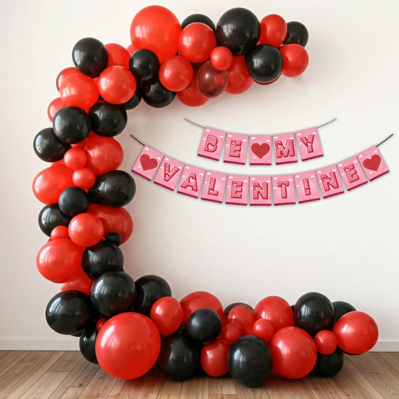1iAM Valentine's Day Decoration Pack of 42 - 1pc Banner, 40pcs Balloons & 1pc Arch for Propose Day, Promise Day, Romantic Dinner, Surprise Party Decoration for Boyfriend, Girlfriend, Husband, Wife - Image 1