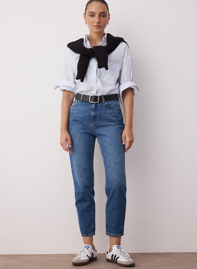 trendyol Blue High Waist Mom Jeans TWOSS23JE00085 - Image 1