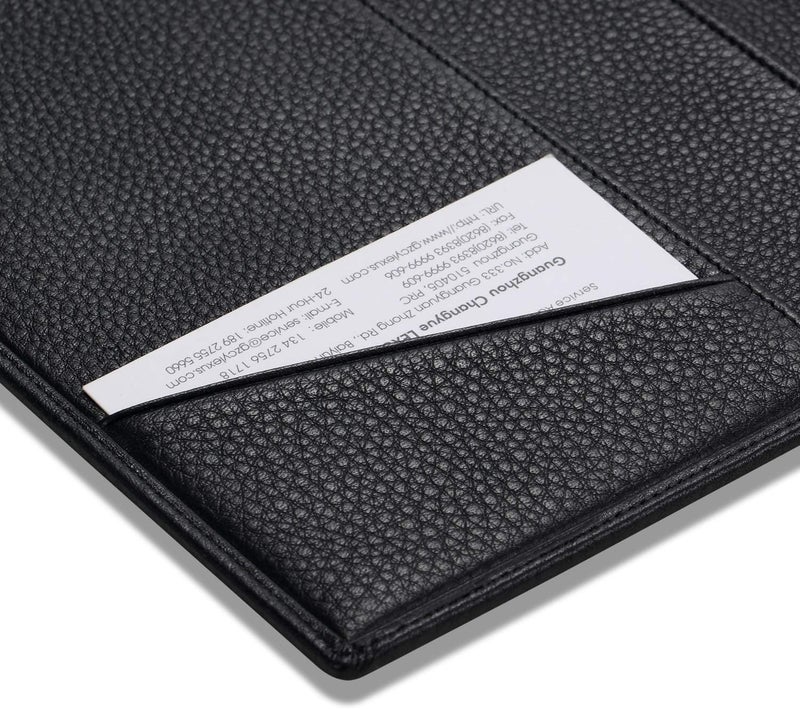 HISCOW Leather Junior Padfolio for Men & Women with Pen Loop, Italian Calfskin, Business Portfolio Notebook Folder (Pebbled Black) - Image 5