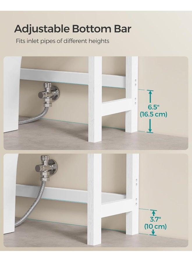 SONGMICS Over The Toilet Storage, 4-Tier Over Toilet Bathroom Organizer with Adjustable Shelves, 10.2 x 24.8 x 72.8 Inches, Space-Saving, Cloud White - Image 5