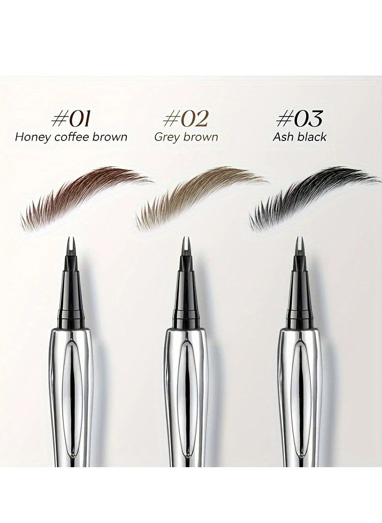 AMG - Dual-Tip Eyebrow Pencil - Fine Liner & Brow Definer 2-in-1, Waterproof, Smudge-Proof, Natural Finish, Ergonomic Grip, Beginner-Friendly - Gray Brown - Image 1