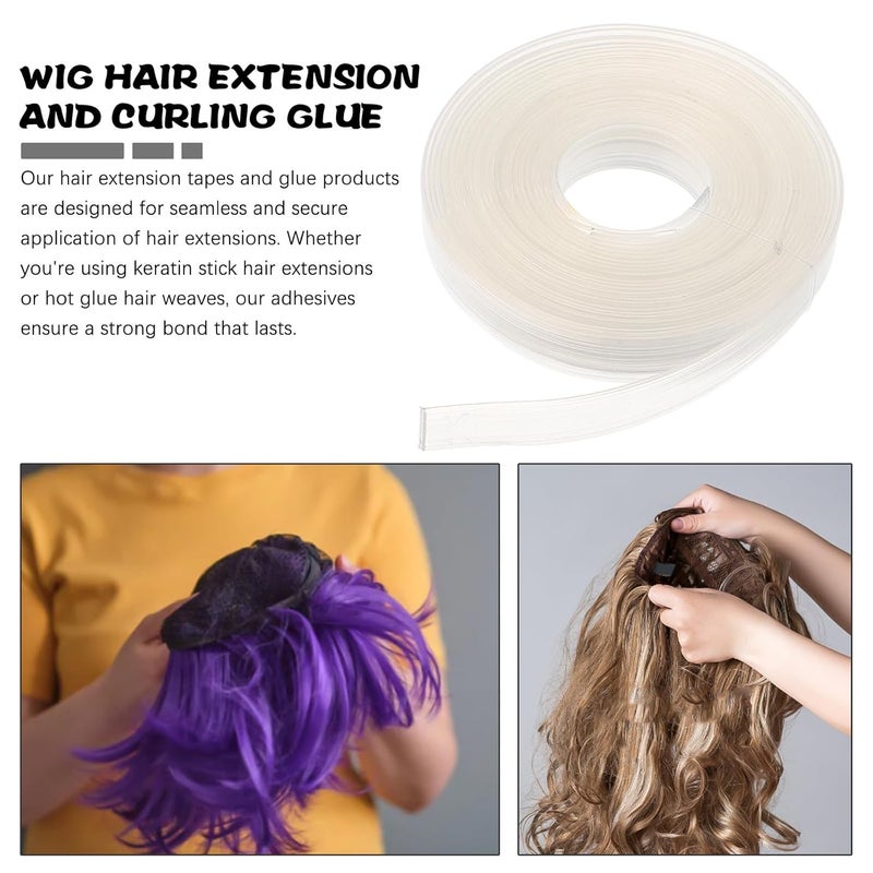 White Protein Hair Extensions Glue Roll, Hot Melt Bonding Adhesive for Salon Use, Double-Sided Tape Hair Glue for Professional Weave and Extension Styling - Image 3
