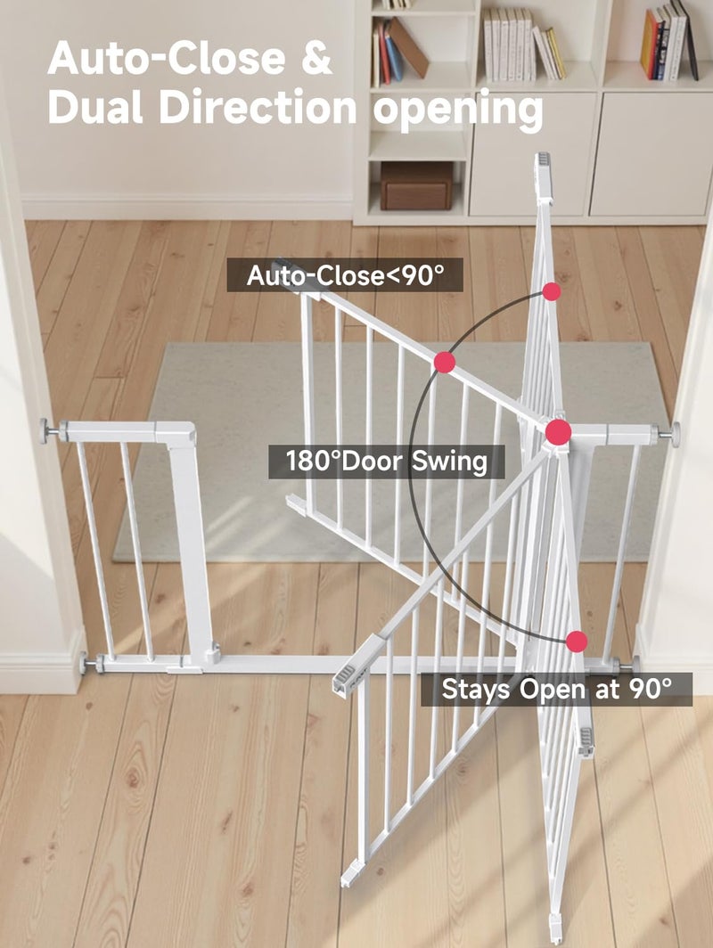 PLZOIT 36" Extra Tall Baby Gate for Stairs, 29.5-40.5" Wide Dog Gate for Doorways, Walk Thru Auto Close Metal Pet Gate for The House, Stairs and Doorways, Child Gate Pressure Mounted Dog Gate Indoor - Image 2