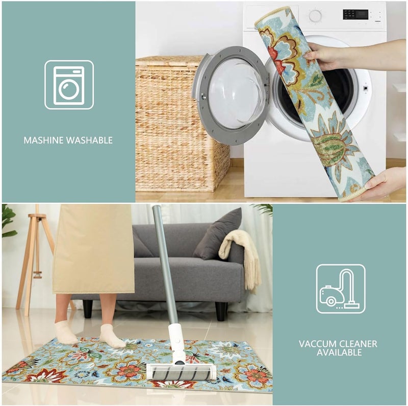 Homcomoda Kitchen Rugs Sets 3 Piece with Runner Non Slip Kitchen Mats for Floor Set of 3 Boho Kitchen Rugs Sets Washable Carpet Runner Rug for Kitchen Laundry Hallway - Image 3