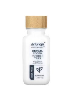 drTung's DrTung’s Herbal Toothpaste Tablets - Fluoride Free Toothpaste Tabs, Travel Size Toothpaste, TSA Compliant, Vegan, Plastic Free, Chewable Tablets - Mint-Free (100 Tabs)  - Image 1
