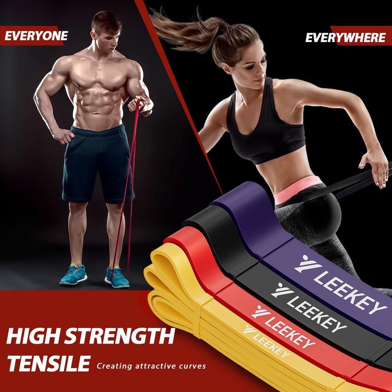 LEEKEY Resistance Bands, Exercise Bands,Pull Up Assist Bands - Bands for Working Out,Band for Men and Women Fitness Training, Physical Therapy,Home Workouts - Image 4