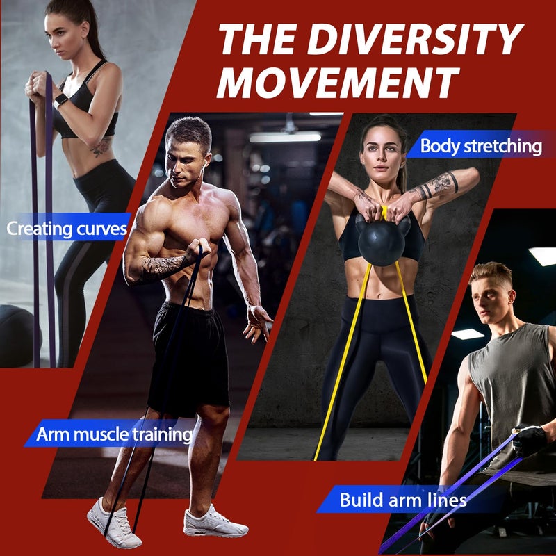 LEEKEY Resistance Bands, Exercise Bands,Pull Up Assist Bands - Bands for Working Out,Band for Men and Women Fitness Training, Physical Therapy,Home Workouts - Image 5