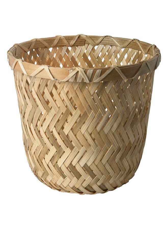 Green Tiger Plant pot, handmade bamboo, 12 cm - Image 1