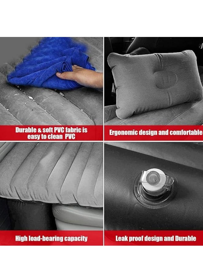 Car Inflatable Mattress，Air Mattress，Car Inflatable Bed，Travel Inflatable Back Seat Air Bed Cushion with 2 Pillows and Air Pump for Car Camping（Black） - Image 3