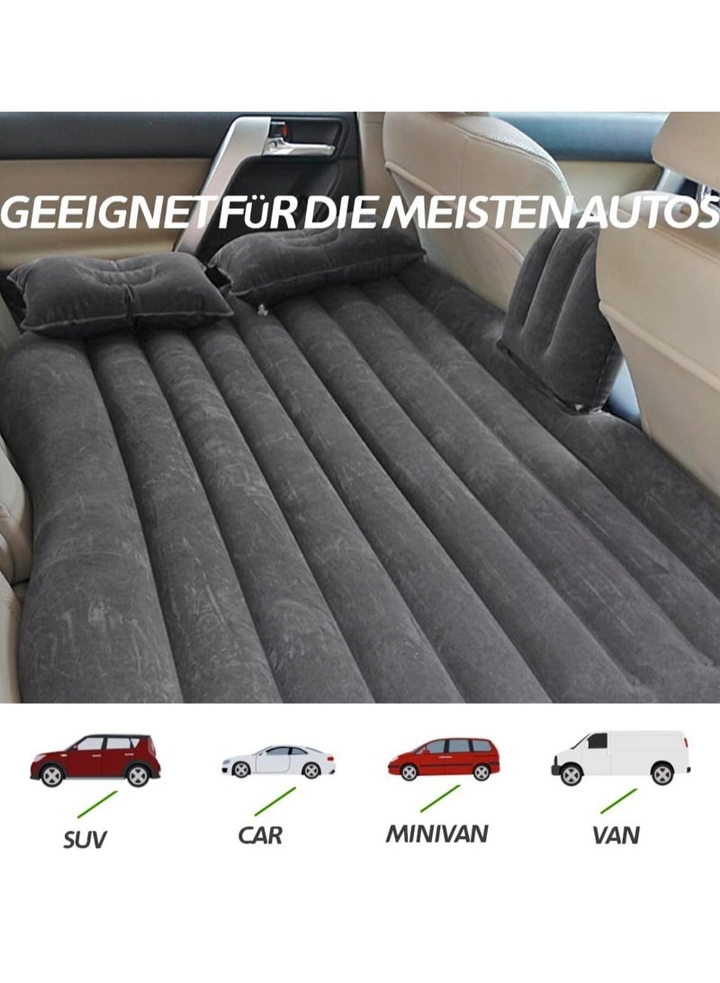 Car Inflatable Mattress，Air Mattress，Car Inflatable Bed，Travel Inflatable Back Seat Air Bed Cushion with 2 Pillows and Air Pump for Car Camping（Black） - Image 4