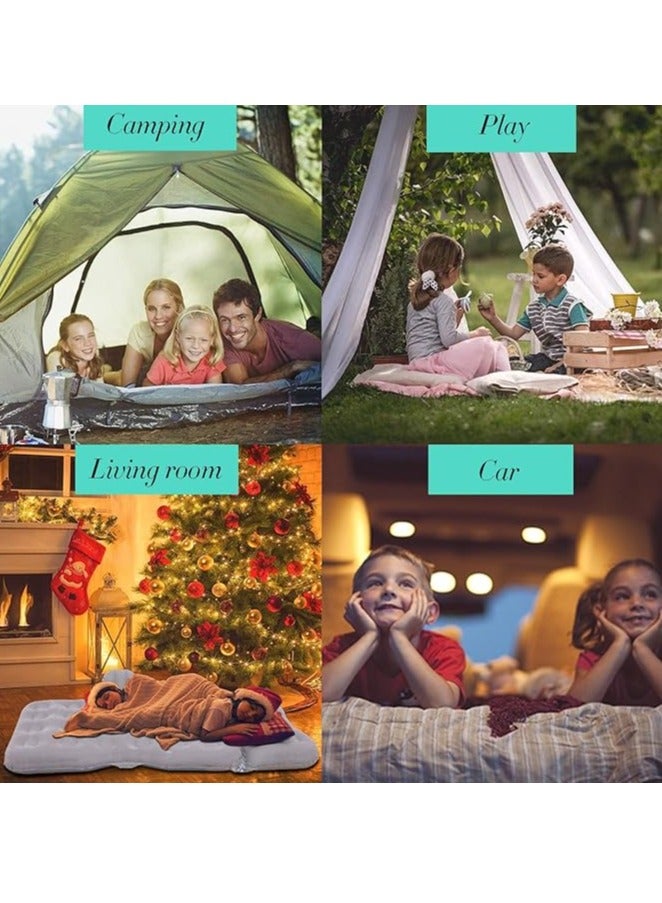 Car Inflatable Mattress，Air Mattress，Car Inflatable Bed，Travel Inflatable Back Seat Air Bed Cushion with 2 Pillows and Air Pump for Car Camping（Black） - Image 5