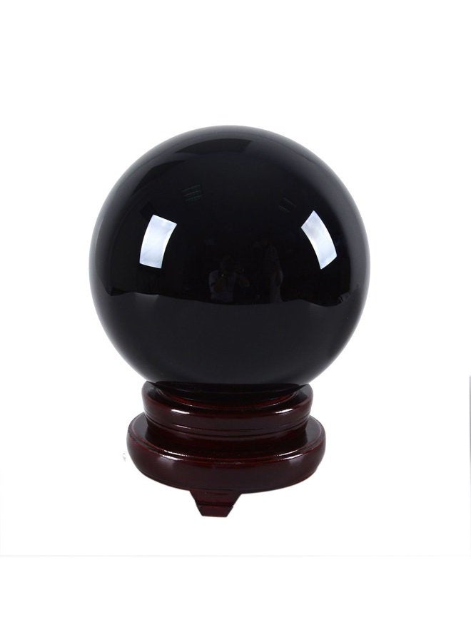 LONGWIN 150mm(5.9 inch) Big Quartz Crystal Ball Healing Crystals Home Decorations 150mm Black LS030B-BK-KJ - Image 1