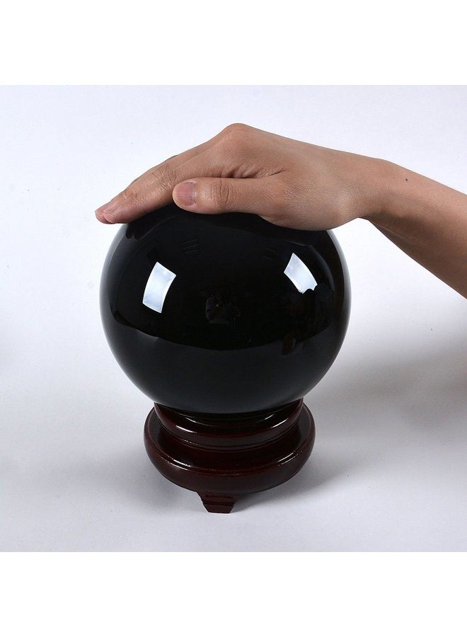 LONGWIN 150mm(5.9 inch) Big Quartz Crystal Ball Healing Crystals Home Decorations 150mm Black LS030B-BK-KJ - Image 2