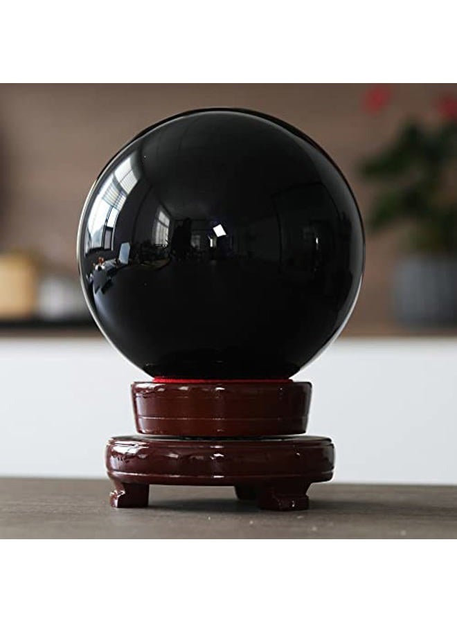 LONGWIN 150mm(5.9 inch) Big Quartz Crystal Ball Healing Crystals Home Decorations 150mm Black LS030B-BK-KJ - Image 4