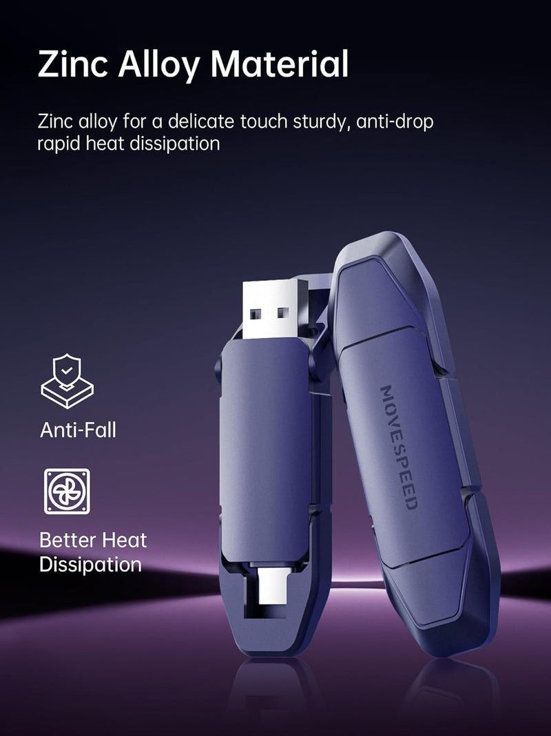 MOVESPEED 2TB Solid State Flash Drive, 1000MB/s Read Write Speed, USB 3.2 Gen2 & Type C Dual Interface SSD with Keychain Leather Case Thumb Drive for iPhone 15 16 Series/MacBook/Android Phone etc - Image 4