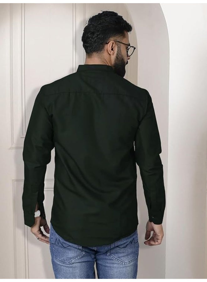 Pinkmint store Mens Long Sleeve Button Down Shirt for Men Collared Casual Formal Soild Shirt 2XL - Image 2
