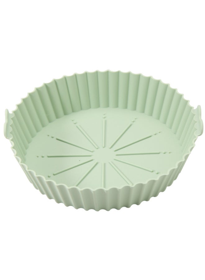 Round Baking Oven Silicone Special Pastry Air Fryer Silicone Pot Air Fryer Baking Pad Modern Simple Style Kitchen Accessories-Specifications:Large Green (PP Bag)  - Image 1