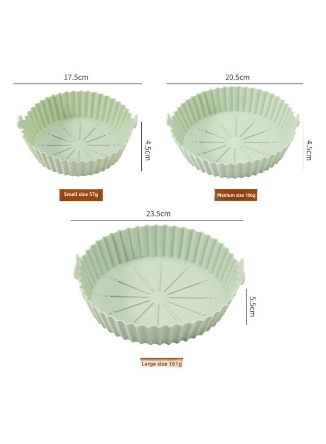 Round Baking Oven Silicone Special Pastry Air Fryer Silicone Pot Air Fryer Baking Pad Modern Simple Style Kitchen Accessories-Specifications:Large Green (PP Bag)  - Image 5
