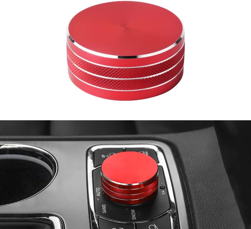 LECART Red Aluminum Alloy Switch Knob Cover for Jeep Grand Cherokee 2014-2021 - Image 1