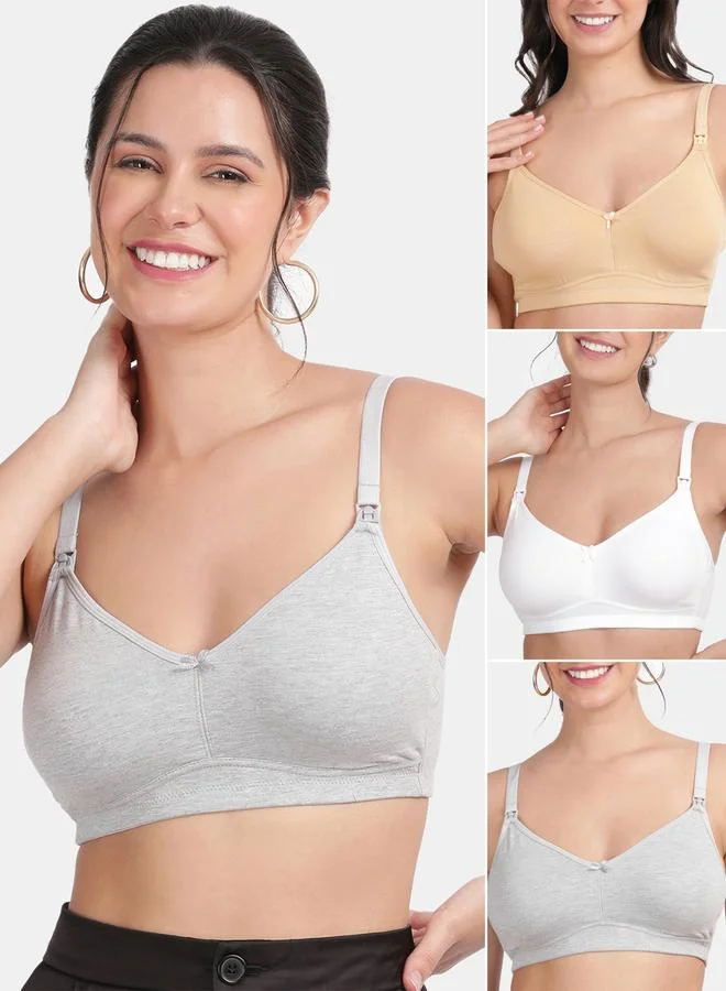 انفي مجموعة من 3 حمالات صدر للحوامل غير مبطنة