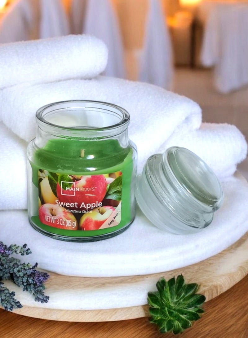 Sweet Apple Scented Jar Candle with Lid 85 g