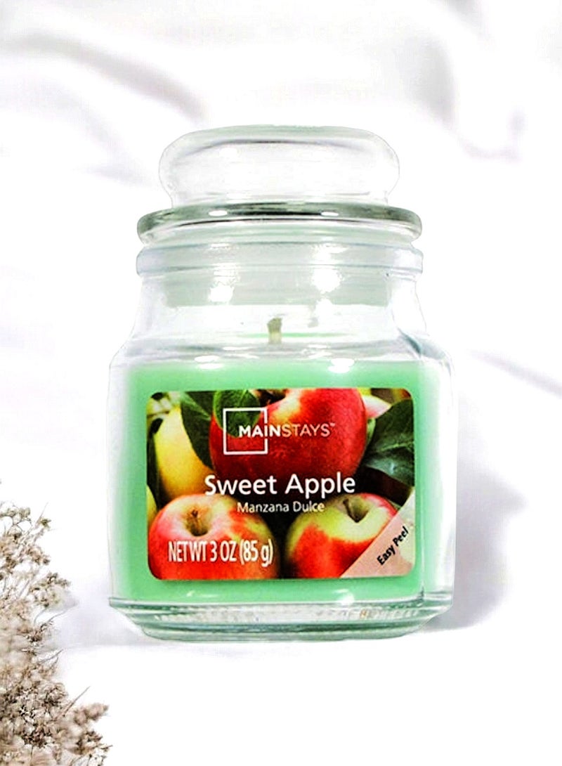 Sweet Apple Scented Jar Candle with Lid 85 g