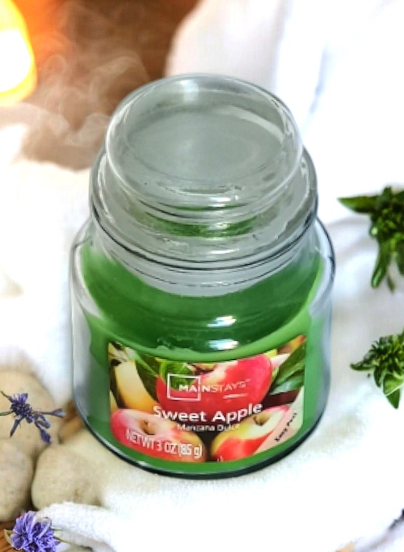 Sweet Apple Scented Jar Candle with Lid 85 g