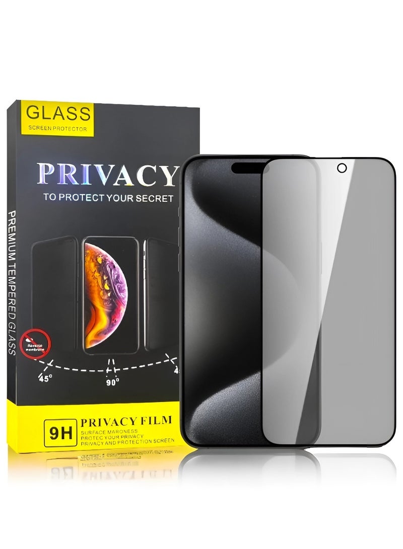 جلاس شاشة حماية للخصوصية HD لموبايل ايفون 14 برو ماكس، بدرجة صلابة 9H طبقة من الزجاج المقوى مضادة للتجسس, - Image 1