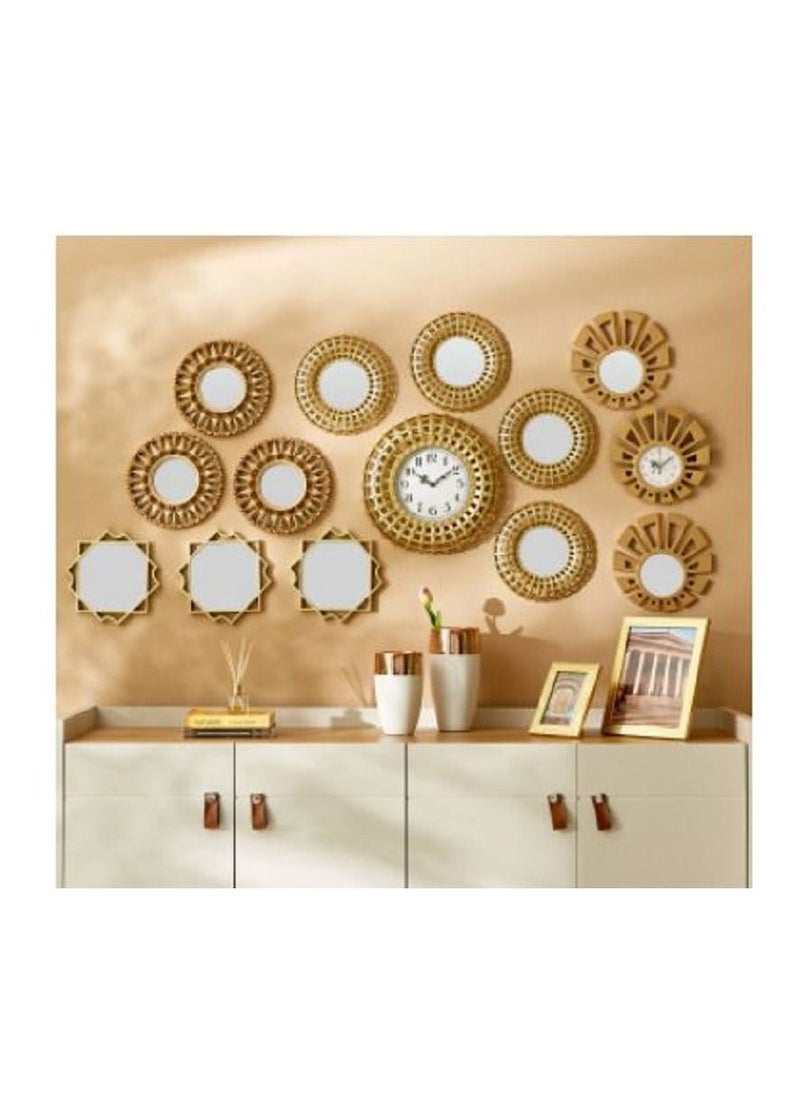 Generic - Zeina 3-Piece Mirror Set with Petal Border  25x2x25 cms - Image 1