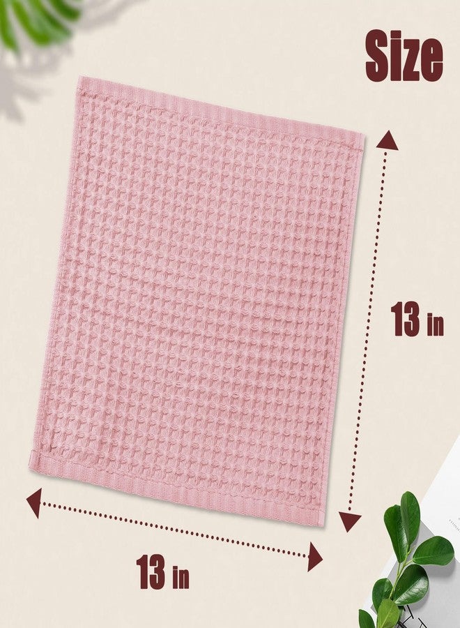 Cleanbear Waffle Wash Cloths Set of 12, Cotton Washcloths for Body and Face, 13” x 13”, 6 Assorted Colors - Image 2