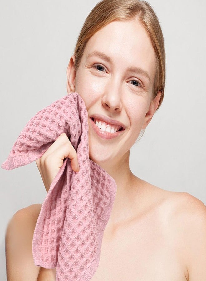 Cleanbear Waffle Wash Cloths Set of 12, Cotton Washcloths for Body and Face, 13” x 13”, 6 Assorted Colors - Image 4