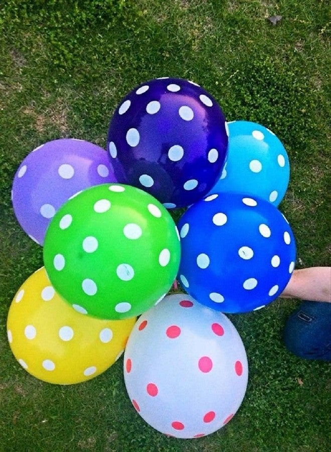 PeStary 50 Ct 12inches Polka Dot Balloons Rainbow Assorted Latex Party Balloon Decoration Birthday Air balls (Multicolor) - Image 3