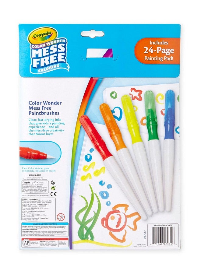Crayola أقلام فرشاة الطلاء كرايولا كولور وندر وورق، تلوين بدون فوضى للأطفال الصغار، مجموعة الرسم، فنون وحرف للأطفال، هدية للأطفال - Image 2