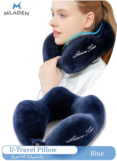 Memory Foam Travel Pillow Neck Pillow with 360-Degree Head Support Comfortable and Lightweight Ideal for Sleeping on Airplane Car Train Bus and Home Use