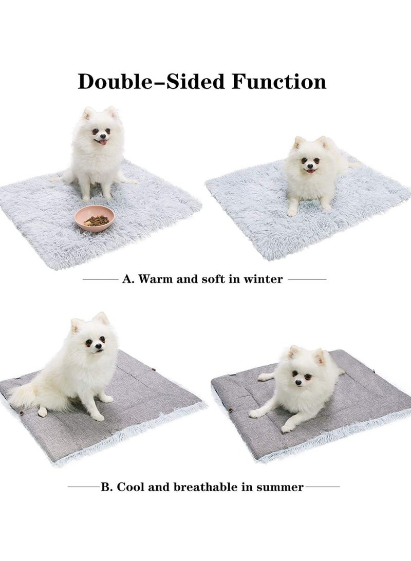 Excefore Furry Self Warming Cat Bed Mat 2 in1 Soft Pet Sleeping Blanket Cushion Bed Pad for Cats Small Dogs Extra Warm Thermal Pet Pad for Indoor Outdoor Pets Gray - Image 4