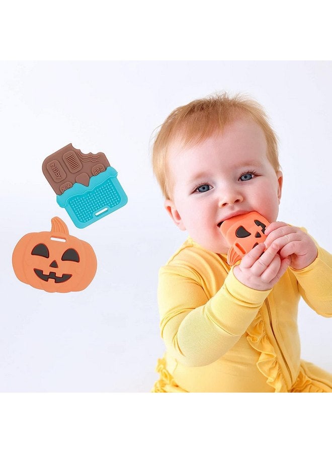 نوبي عضاضة نوبي المصنوعة من السيليكون على شكل قرع وشوكولاتة - عبوة من قطعتين، للأطفال من سن 3 أشهر فما فوق - Image 5