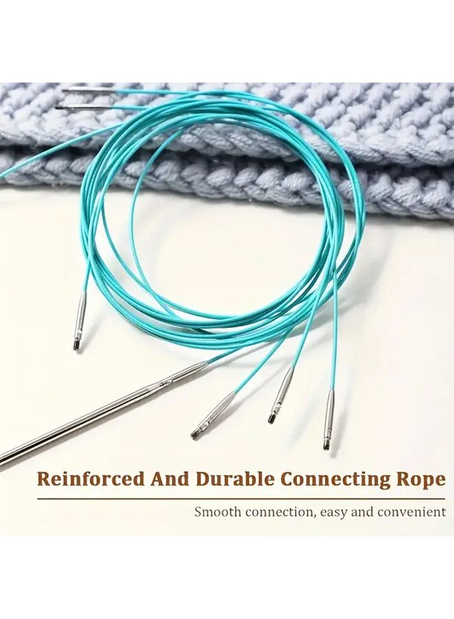 Interchangeable Round Knitting Needles Set with 55cm Cable 4 Sizes Accessories - Image 1