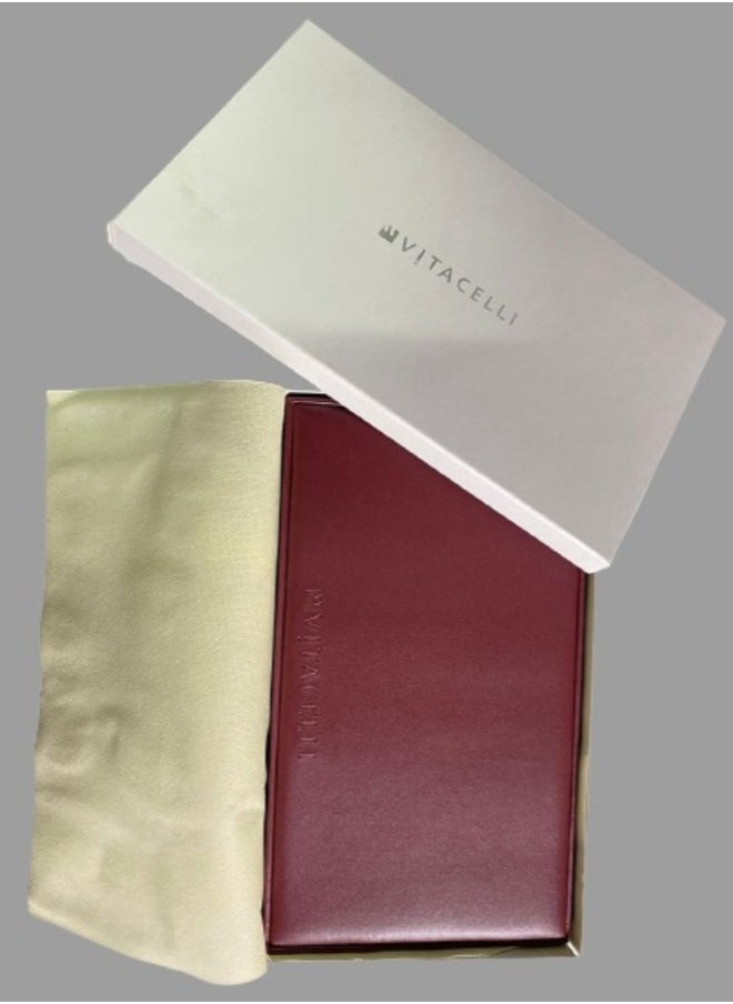 Vitacelli Personalised Men's Wallet Men's Gift Set Exquisite Packaged Genuine Leather Wallet And Gift Set  Red Maroon  - Image 2