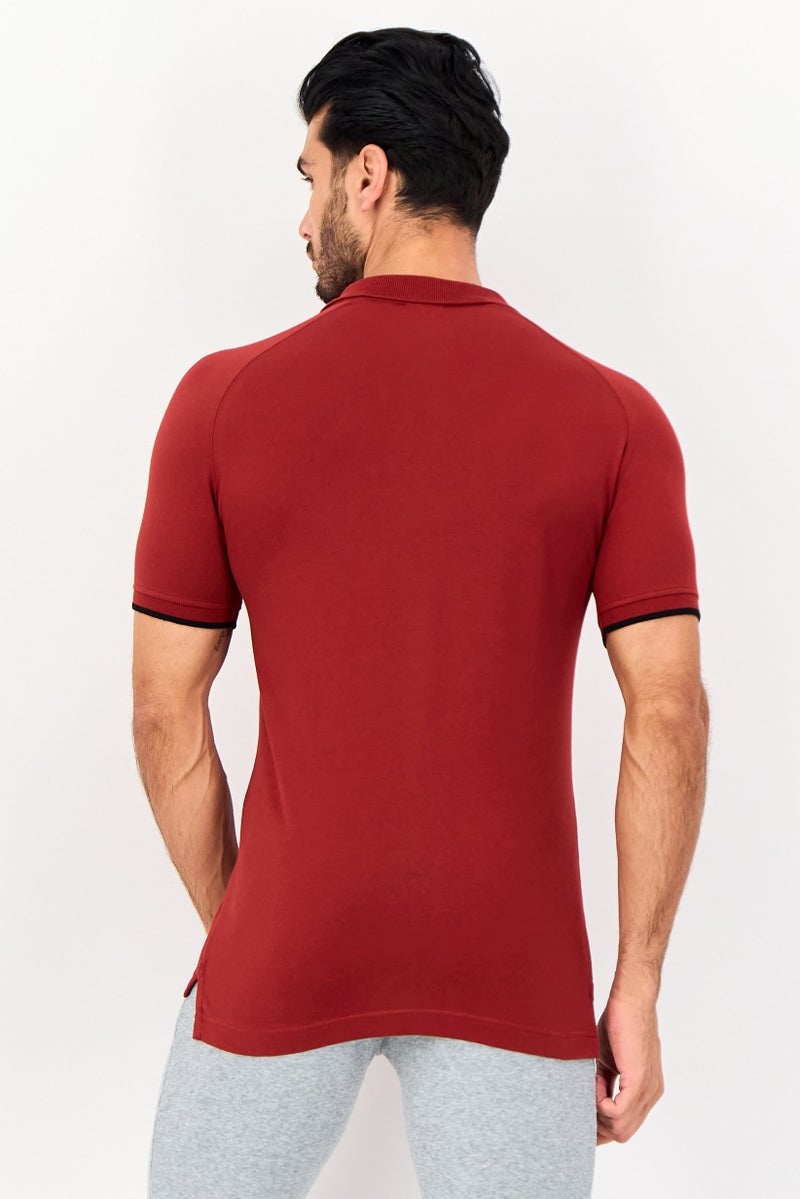PUMA Men Slim Fit Short Sleeves Outdoor Polo Shirt, Maroon - Image 3