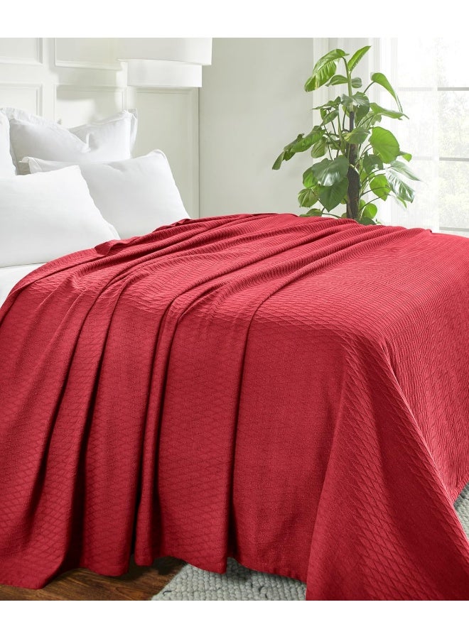Superior SUPERIOR Diamond Weave AllSeason Cotton Blanket Cover for Home Couch Bed Soft Warm Blankets Boho Aesthetic Comfy Cozy and Cute Covers Decorative Bedding Essentials FullQueen Burgundy  - Image 2
