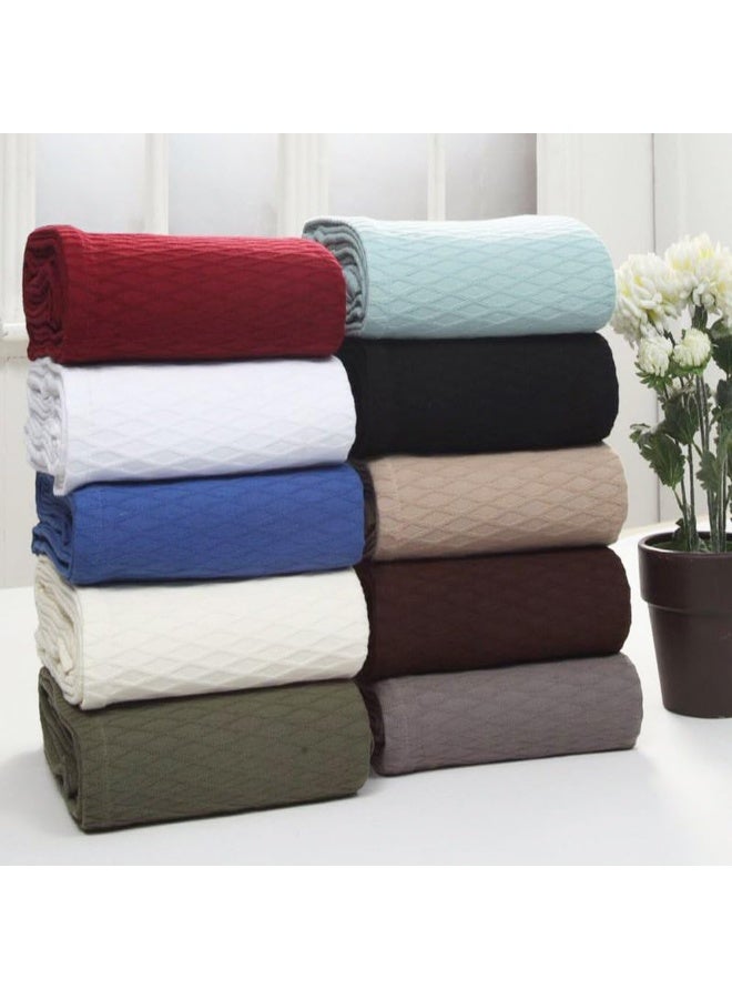 Superior SUPERIOR Diamond Weave AllSeason Cotton Blanket Cover for Home Couch Bed Soft Warm Blankets Boho Aesthetic Comfy Cozy and Cute Covers Decorative Bedding Essentials FullQueen Burgundy  - Image 4