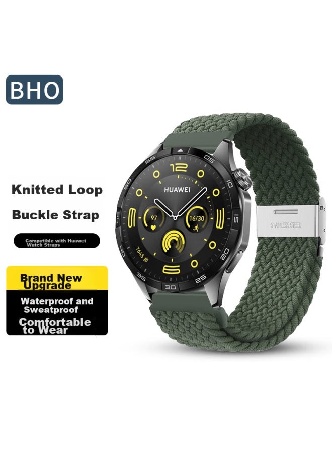 Bho مناسب لأشرطة ساعة هواوي، Gt5 Pro/gt4/gt3/gt2/watch4pro/watch3/honor Magic2 Watch، شريط جديلة نايلون متعرج - Image 1