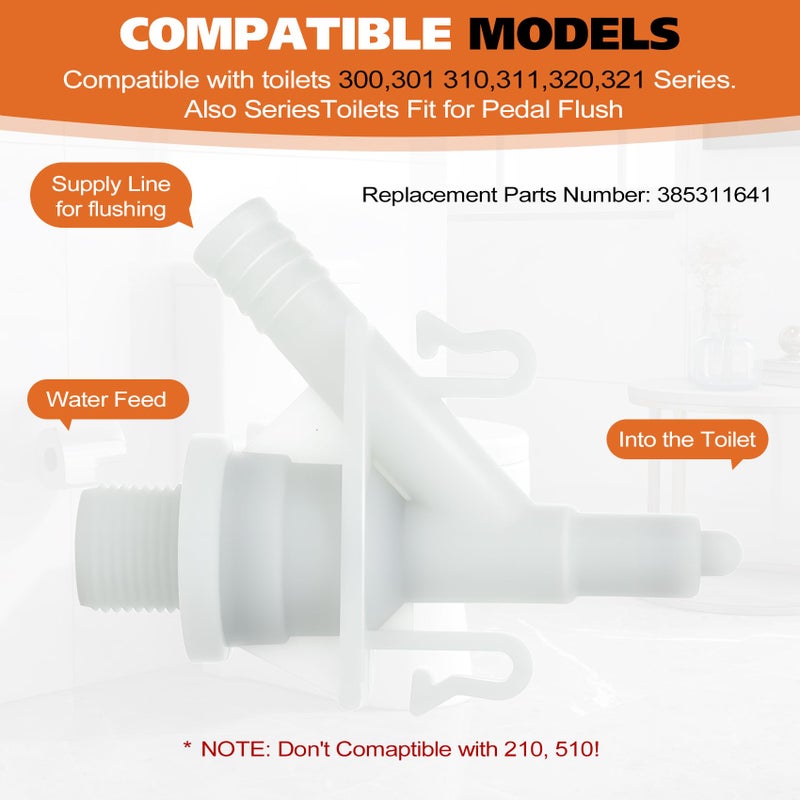 Foleto 2 Pcs 385311641 Toilet Water Valve Kit, RV Toilet Water Valve Replacement Kit,for Dometic 300, 301, 310, 311, 320, 321 Series Toilets,with 2 PCS Flush Ball Seal,Sealed and leak-proof water valve kit - Image 3
