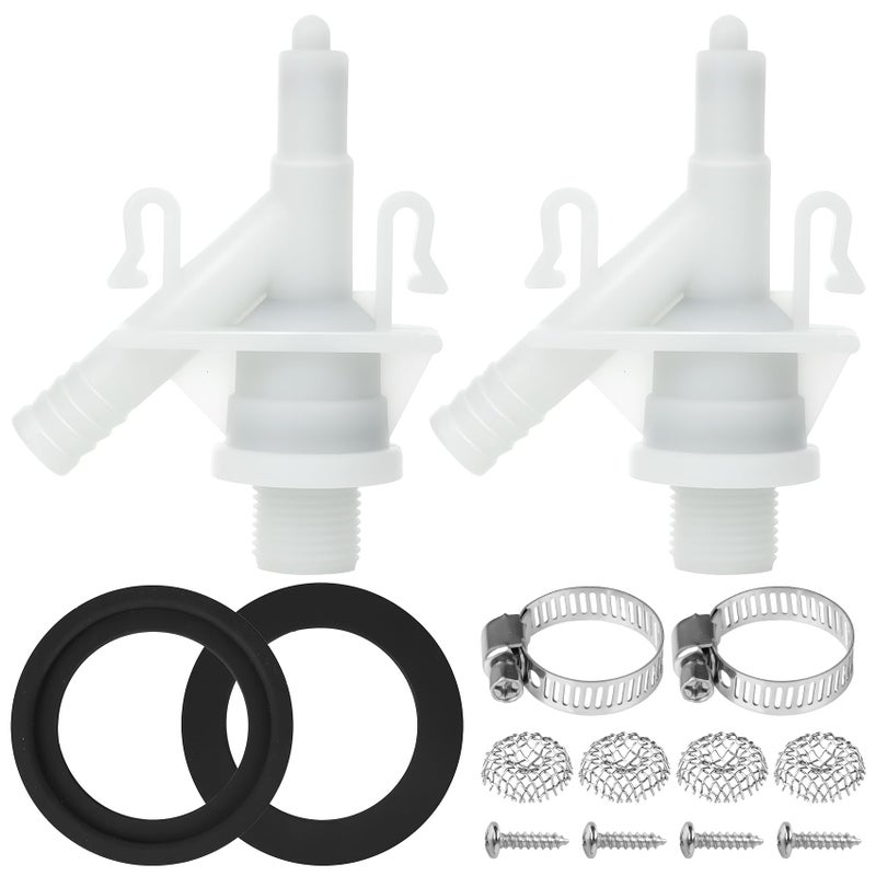 Foleto 2 Pcs 385311641 Toilet Water Valve Kit, RV Toilet Water Valve Replacement Kit,for Dometic 300, 301, 310, 311, 320, 321 Series Toilets,with 2 PCS Flush Ball Seal,Sealed and leak-proof water valve kit - Image 1