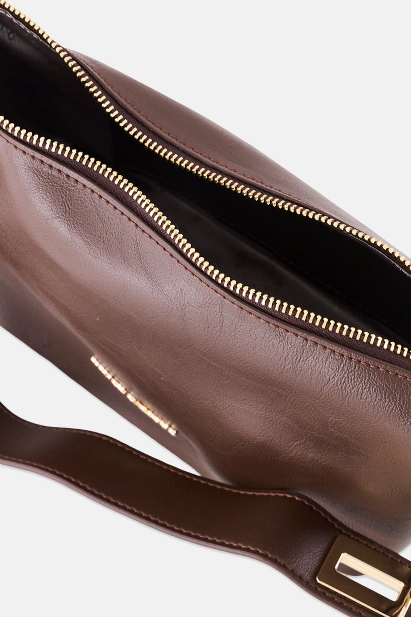 VINCE CAMUTO Women Brand Logo  Shoulder Bag, Brown  - Image 3